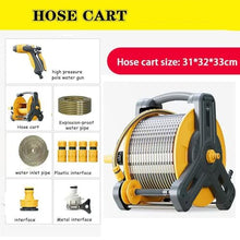 Mobile Hose Reel, Garden Hose Reel Cart Wall-mountable Water Hose with Hose, Spray Nozzle, Outdoor Portable Water Hose Reel Irrigation (Color : Yellow, Size : 40m)