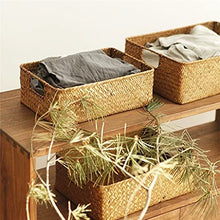 Picnic Basket Wicker Weaving Storage Basket for Kitchen Handmade Fruit Dish Rattan Picnic Food Storage Basket Sundries Container Case (Size : 33cm x 23cm x 11cm)