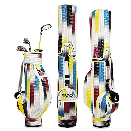 ACXZ Golf Standard Bag for Men Women Children - Golf Cart Bag, Golf Carrying Bag, Waterproof PU Material, Khaki