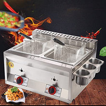 Dntum Premium Commercial Fryer, Gas Fryer with Spice Trough and 2 Stainless Steel Frying Baskets, Adjustable Firepower for Commercial and Home use, Easy to Clean