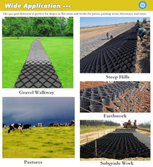 MLYAYE Pebble Walkway Grid 6 '' Tall for Garden/Park, Anti-Deformation Ground Grid Heavy Duty Gravel Stabilizer for Fills Concrete Cement Stone, Slopes Geogrid Erosion Control(4x10m (13 x 33ft))