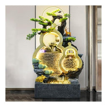 Outdoor Water Fountain Floor Standing Water Fountain, Feng Shui Office Home Decor(White)
