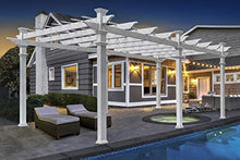 Vita 12x16 Foot White Vinyl Barcelona Flat Top Pergola