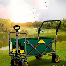 Heavy Duty Wheelbarrow Large All-Terrain Garden Cart Beach Wagons with Big Wheels with Brake Foldable Wagon Cart Suitable for Any Terrain (Blue)