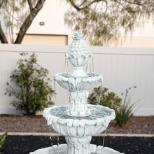 XBrand 58.3" 3-Tier Outdoor Freestanding Water Fountain - Classic Leaf Design, White Resin, Large Bird Bath with Pump - Ideal for Yard, Lawn and Garden, Porch Décor