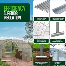 Baumera Polycarbonate Greenhouse Kit - Greenhouse - Easy Assembly & Heavy Duty Greenhouses for Outdoors- with Vents and Extra Door (Transparent, 10x33 FT)