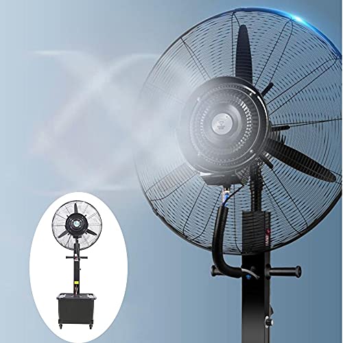 Outdoor Misting Oscillating Pedestal Fan with 3 Cooling Speeds, Portable Patio Mist Fan, 25 Inch/29 Inch Black Sturdy Fan (Size : 25.5x70inch)