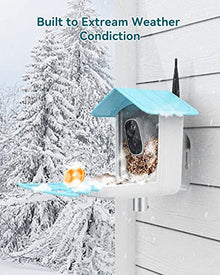 CPVAN Smart Bird Feeder with Camera, Bird Watching Camera Auto Capture Bird Videos & Motion Detection, Bird House Camera (Blue)