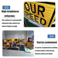 LED Speed Limit Sign, 20"x27" Solar Radar Feedback Sign Vehicle Speed Detector Aluminum Speed Limit Sign Board