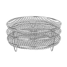 AFPSDLFJDLS Grill Rack Stackable Grid Air Fryer Holder 3-Layers Stainless Steel Household Gadgets for Family Baking Outdoor Camping(D)