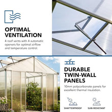 GFP 8.6x6.4 ft Walk in Greenhouse, 10mm Polycarbonate Panels