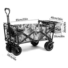 Outdoor Folding Wagon Outdoor Garden Utility Trolley Heavy Duty Folding Wagon Cart with Storage Basket Load-Bearing 80kg 176lbs(Style 2)