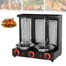 LwiftGal Vertical Rotisserie Kebab Grill, Stainless Steel Gas Broilers Home Rotisserie Oven, Grill Doner Kebab Machine with Temperature Adjustment Switch,Black-L
