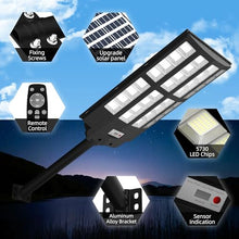 UCGG Solar Street Light Outdoor Waterproof, 6500K 1500W Motion Sensor Light Dusk to Dawn, 200000LM Parking Lot Wall Light with Remote Control, Wide Lighting Angle LED Flood Lights for Yard, 2 Pack