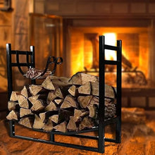 EliteBloom Heavy Duty Metal Firewood Storage Rack, Large Capacity Indoor Outdoor Iron Log Holder for Fire Pit