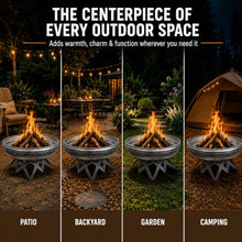 Ohio Flame Liberty 36” Wood Burning Fire Pit Carbon Steel with Angled
