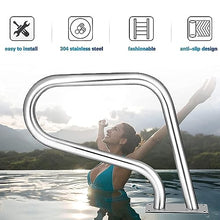 Handrails Made of 304 Stainless Steel, Safety Hand Rail High Load Capacity, Swimming Pool Handrail with Base Plate (1pcs)