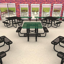 Norwood Commercial Furniture Open Air Series Heavy Duty Portable Square Surface Mount, 46-Inch Outdoor Picnic Table