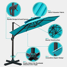 Sunnyglade 11FT Double Top Cantilever Patio Umbrella Deluxe Offset Blue