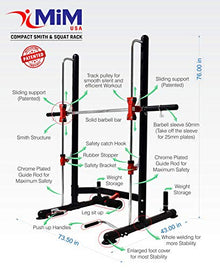 MiM USA Compact Smith Machine and Squat Rack Pro Black and Red
