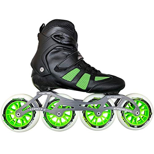 Atom Skates Pro Fitness 4x110 Outdoor Inline Skate Package Size 12 Green Wheels