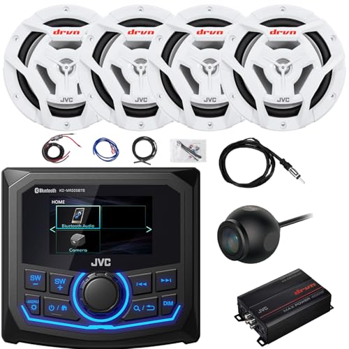 JVC Bluetooth Marine Radio & 6.5" 2-Way Speakers Bundle Black