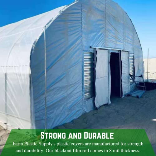 Farm Plastic Supply Panda Film Light Deprivation Greenhouse Cover 8 mil 32' x 100' Black
