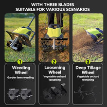 GHRERTX Electric Garden Rotavator, 2400W Tiller Cultivator with 6 Blades, 45cm Plowing Width & 22cm Tilling Depth, Lawn Soil Cultivator with 390RPM No Load Speed,for Agricultural