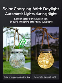 Solar Light Outdoors Waterproof Solar Power Light for Garden Decoration Round/Square Balcony Holiday Lighting (Size : Large ice lamp) (Square)