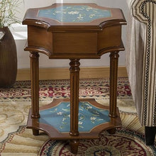 Couch End Table Vintage Nightstand, End Table Wood Antique Shabby Chic Side Table, Small Bedside Table Accent Table with Drawer and Open Storage Shelf for Living Room Bedroom Corner Tables for Living