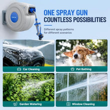 IMOYBBR Retractable Hose Reel, Wall Mounted Hose Reel, Lockable 25m/40m Garden Hose Reel with Slow Auto Return, 180° Swivel Bracket, Adjustable Spray Gun for Lawn, Garden & Car Washing Multicolor D