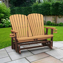 American Furniture Classics Dual Fan Back Glider Cedar and Tudor Brown