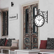 Kioxiuin Vintage Double-Sided Wall Clock with Pendulum - Retro Station Style Dial for Indoor and Outdoor Home Decor - Classic Garden Timepiece