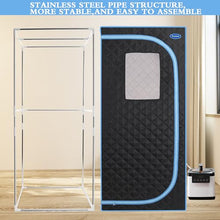 Kaimei Large Portable Steam Sauna Tent | Full Body Relax & Detox | Easy Assembly | Home Spa with Stainless Steel Frame & Remote | Black