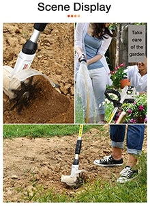 Tiller Garden Rotary Mini Cultivator Machine Cordless Garden Power Tool Portable Cultivator Soil Ripper Grass Trimmer for Gardens Vegetable Fields
