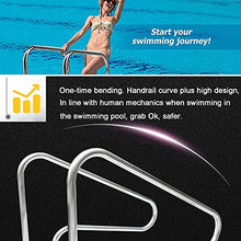 Pool Handrails 1 PCS Easy Mount Hand Grab Rail w/Curved Structure Complete Mounting Accessories Stainless Steel Swimming Pool Stair Rail for Swimming Pools Pontoons Docks and More