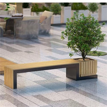 uP9sF2mD Outdoor Planter Box Landscape Planter Box with Public Bench Seat Combined Vegetables Planting Container