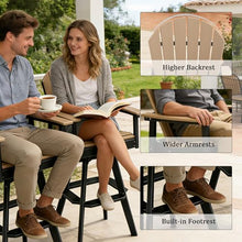 OTSUN Swivel Tall Adirondack Chairs Set of 2, All Weather HDPE Bar Height Adirondack Stools Two-Tone Widened Durable Design for Porch Patio Yard Lawn Fire Pit Bistro Basement Indoors & Outdoors
