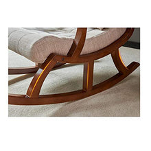 Solid Wood Rocking Chair Integrated Pedal Lazy Leisure Recliner Balcony Old Man Chair 125x67x89cm (Color : Brown) (Dark Gray)