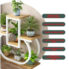 ZOCWJK Creative 4 Tier Plant Stand Indoor, Multi Layered Iron Flower Pot Racks for Plants Multiple, Large Metal Tall Curved Oval Plant Shelf,