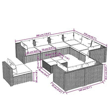 KPOUTRFG 10-Piece Modular Outdoor Seating Set, Brown Garden Lounge Set with Weather-Resistant PE Rattan Furniture for Patio, Balcony, or Garden