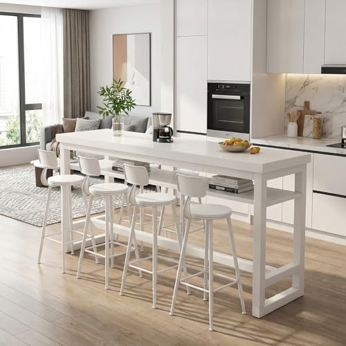 NOBBAT Kitchen Breakfast Bar,Bar Table,Breakfast Bar Table, Metal Frame