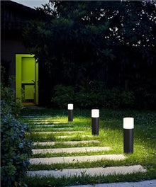 Waterproof Pillar Lamp Modern Landscape Lights Exterior Aluminum Waterproof Pathway Light With Acrylic Shade Outdoor Bollard Lighting Fixture for Driveway Lawn Garden Yard Decoration(60cm/23.6in)