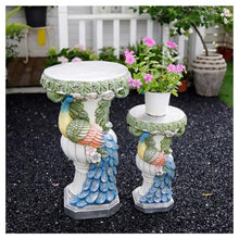 exproyzk Roman Columns with Bases, Classical Garden Pillar, Flower Stand Peacock Statue Decorative Column Pillar Sculpture for Home, Wedding Decor Party(Multi-Colored,35 * 35 * 71cm)