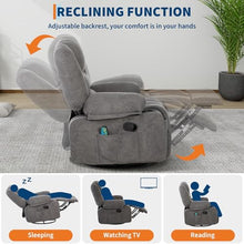 Garvee Oversized Recliner Chair,Extra Wide 360° Swivel Rocker Massage Heat