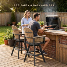 Swivel Tall Adirondack Chairs 360° Rotating HDPE Bar Stools for Patio