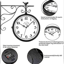 Kioxiuin Vintage Double-Sided Wall Clock with Pendulum - Retro Station Style Dial for Indoor and Outdoor Home Decor - Classic Garden Timepiece