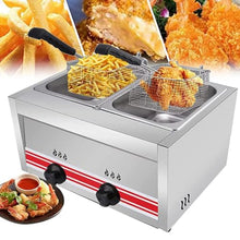 Stainless Steel Gas Fryer For Home And Commercial Use, Adjustable Firepower, Complete With Baskets And Lids For Fries, Donuts, Fish Doublecylinder10l+10l