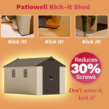 Patiowell 8x12 FT Resin Outdoor Storage Shed with Floor, Beige