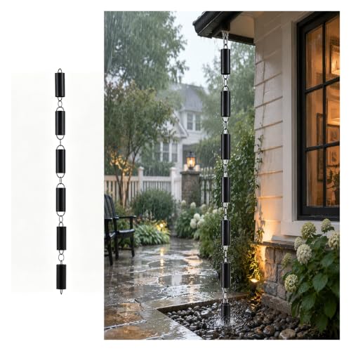 RNLFSP Cylinder/Spiral Rain Chain for Directing Rainwater, Customizable